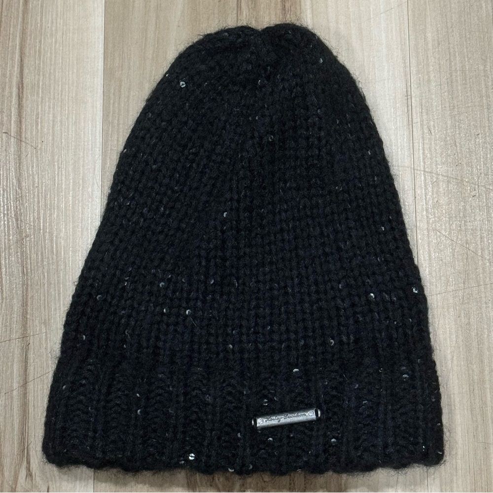 Harley Davidson Black Knit Hat Beanie Women’s One Size